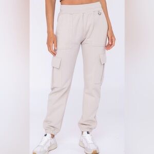 Beige cargo sweatpants